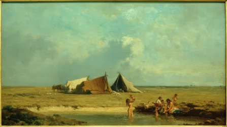 Campement de gitans dans la Puszta